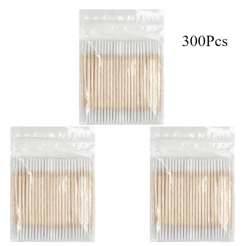 100/300pcs Double Head Cotton Swab Women Makeup Cotton Buds Tip For Medical Wood Sticks Nose Ears Cleaning Health Care Tools