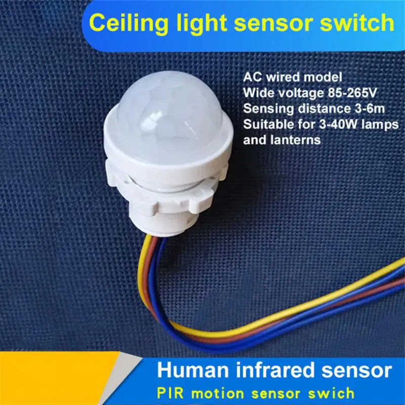 Body Motion Sensor High Sensitivity Universal Wiring Hot Wardrobe Light Controller Easy To Install Abs Infrared Pir Probe