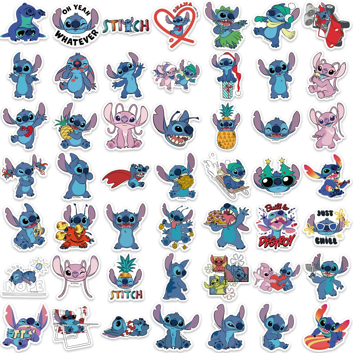 50/100/200Pcs Cute Cartoon Lilo Stitch Stickers Graffiti for Scrapbook Laptop Phone Luggage Skateboard Decals Sticker Toy Gift