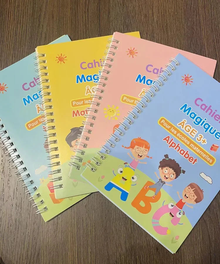 4 Books Magic Book Montessorii Educational Drawing Toys Montessori Education Kids Copy Exercise French Writing Notebook