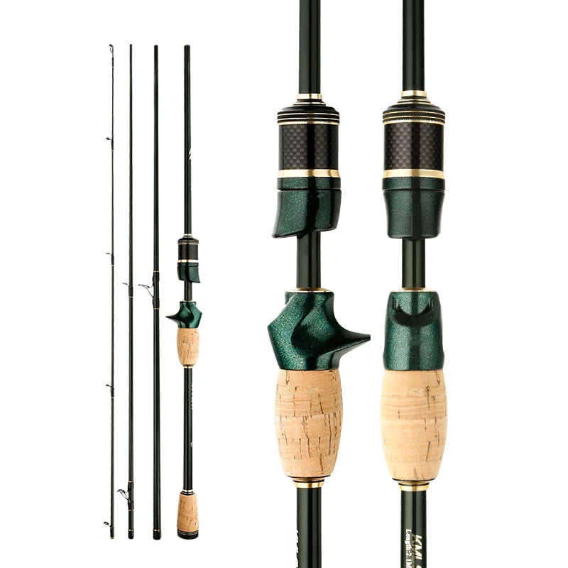 CEMREO Spinning Casting Carbon Fishing Rod 4-5 Sections 1.8m/2.1m/2.4m Portable Travel Rod Spinning Fishing Rods Fishing Tackle