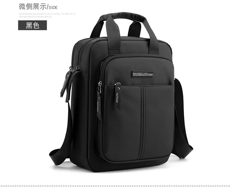 AOTIAN Vertical Men's Casual Shoulder Bag Waterproof Oxford Cloth Business Crossbody Handbag Simple and Fashionable Sling Bag