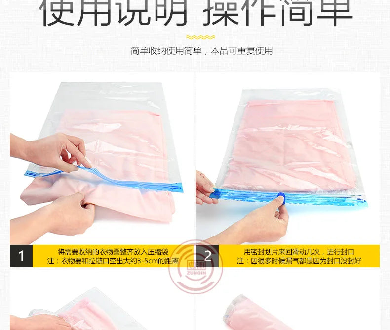 2023 Roll-Up Compression Vacuum Clothes Storage Bags Space Saver Foldable Travel Luggage Seal Pouch Home Package Packing Cube