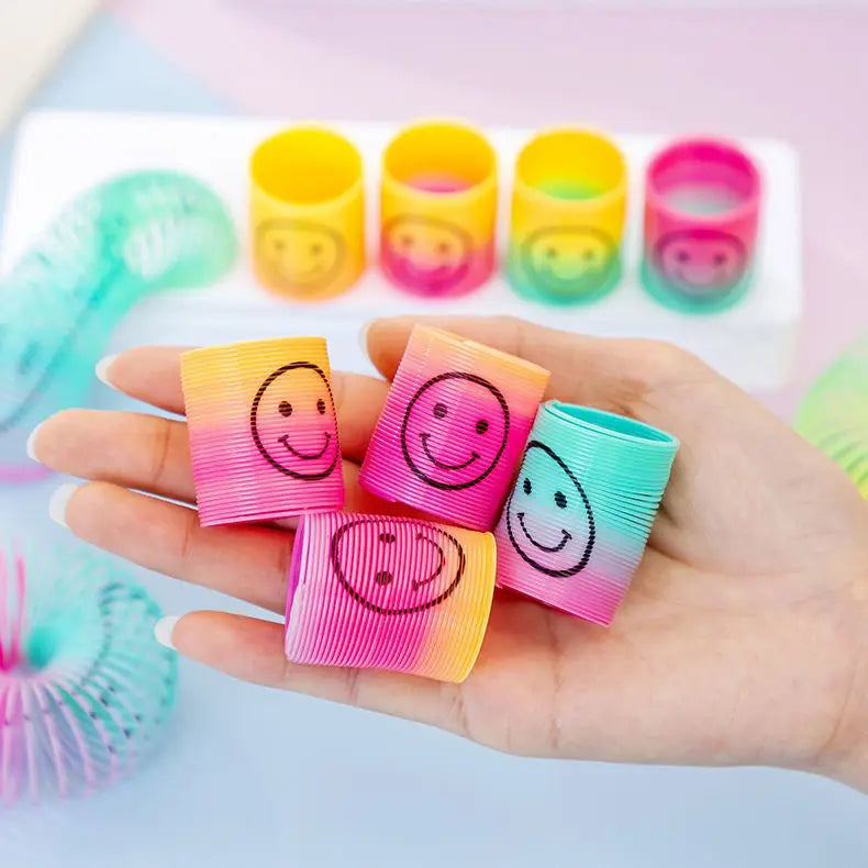 12 Pcs Mini Rainbow Magic Springs Toys Children Birthday Party Favors Giveaway Gifts Souvenir Kindergarten Guest Pinata Fillers