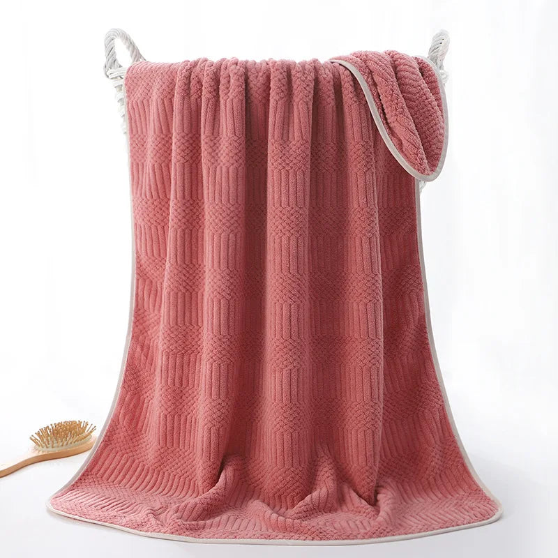 1pc Striped Coral Velvet Hand Towels, Soft Quick Drying Towel, Absorbent Hand Towel For Bathroom