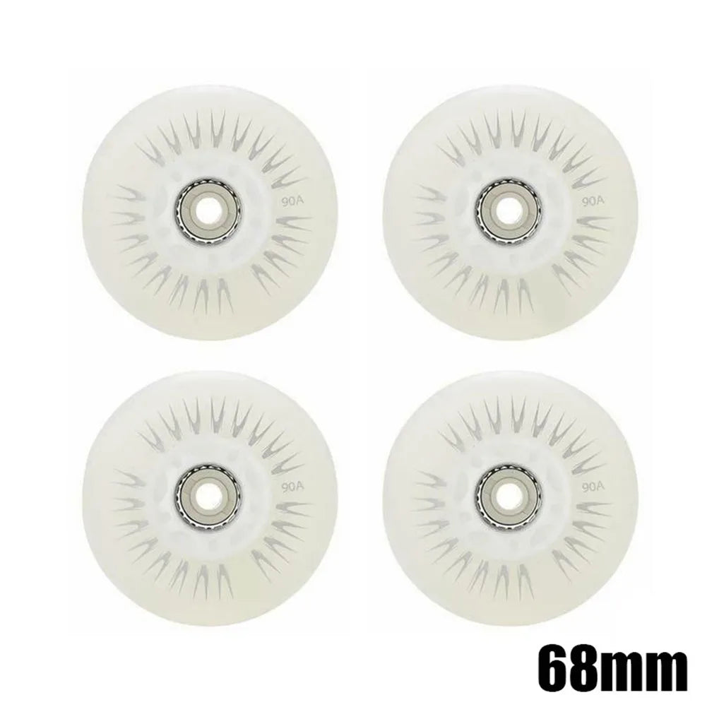 4PCS Flash Inline Skate Wheels 90A LED Lighting Skating Wheel Flash Wheels Sliding Roller Skating Shoes 80mm 76mm 72mm 68mm