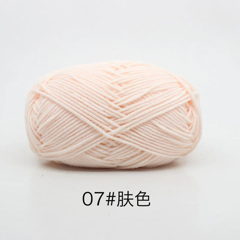 40-50g/Set 4ply Milk Cotton Knitting Yarn Needlework Dyed Lanas For Crochet Craft Sweater Hat Dolls At Low Price