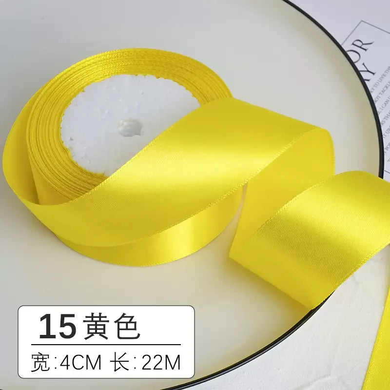 25yards/roll 4cm Satin Ribbon for Gift Wrapping Bows Making Floral Bouquets DIY Wreaths Sewing Projects Wedding Party Decor