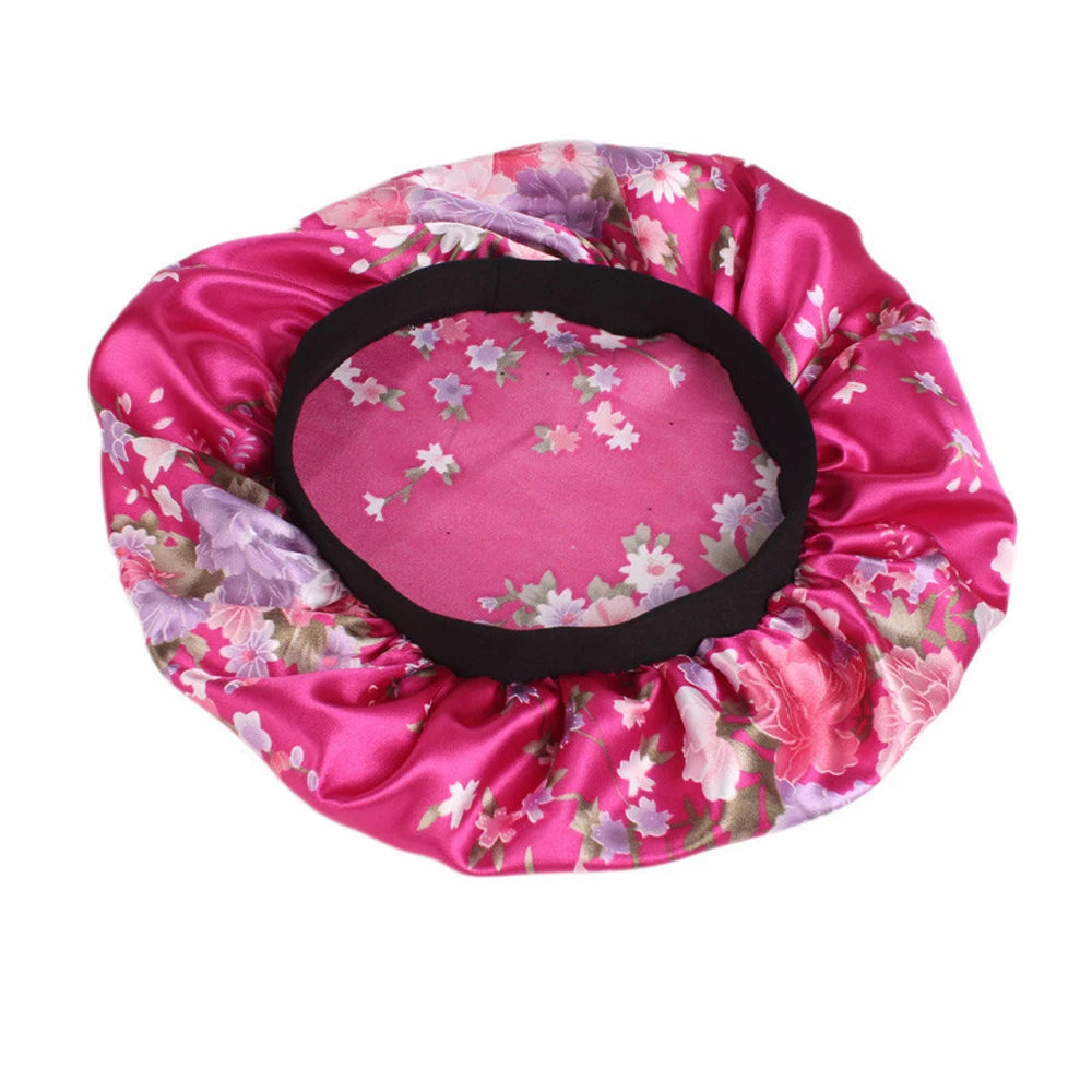 1 Pc Soft Night Sleep Hat Women Elastic Wide Band Fashion Hair Loss Cover Head Wrap Satin Bonnet  Beauty Chemo Caps Care