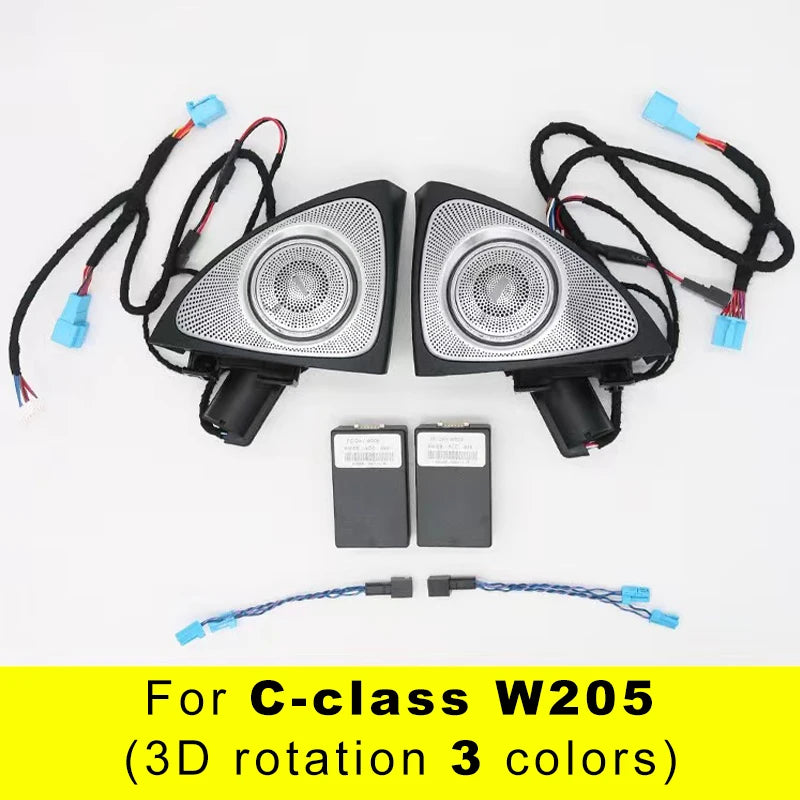 Car Ambient Light  For Mercedes-Benz C-Class E-Class S-Class GLC 64 Colors 3D Rotating Tweeter Luminous Speaker Car Accessories