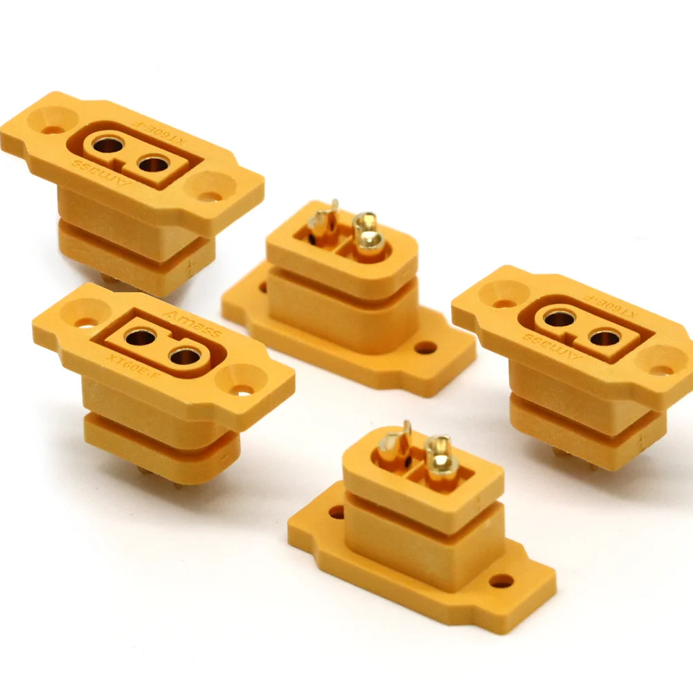 5pc Amass XT60E-F Female Plug Large Current Gold/Brass Ni Plated Connector Power Battery Connecting Adapter for RC Model