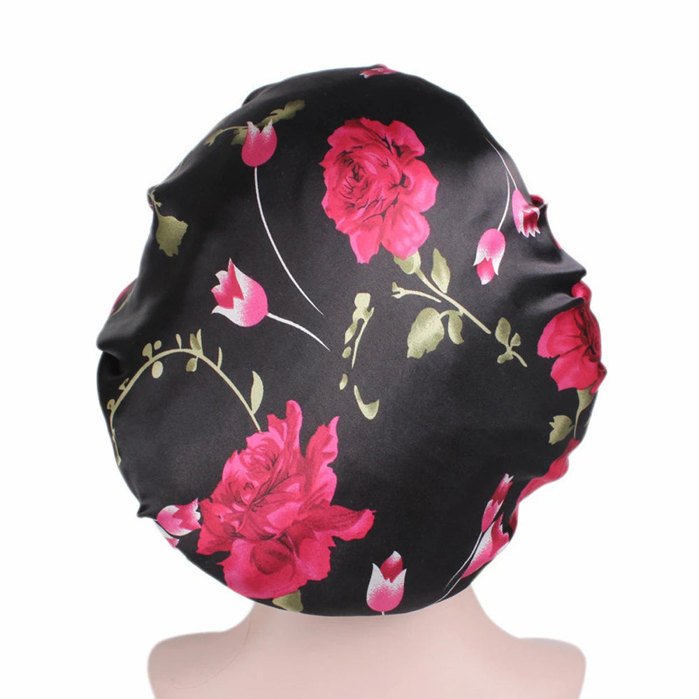 1 Pc Soft Night Sleep Hat Women Elastic Wide Band Fashion Hair Loss Cover Head Wrap Satin Bonnet  Beauty Chemo Caps Care