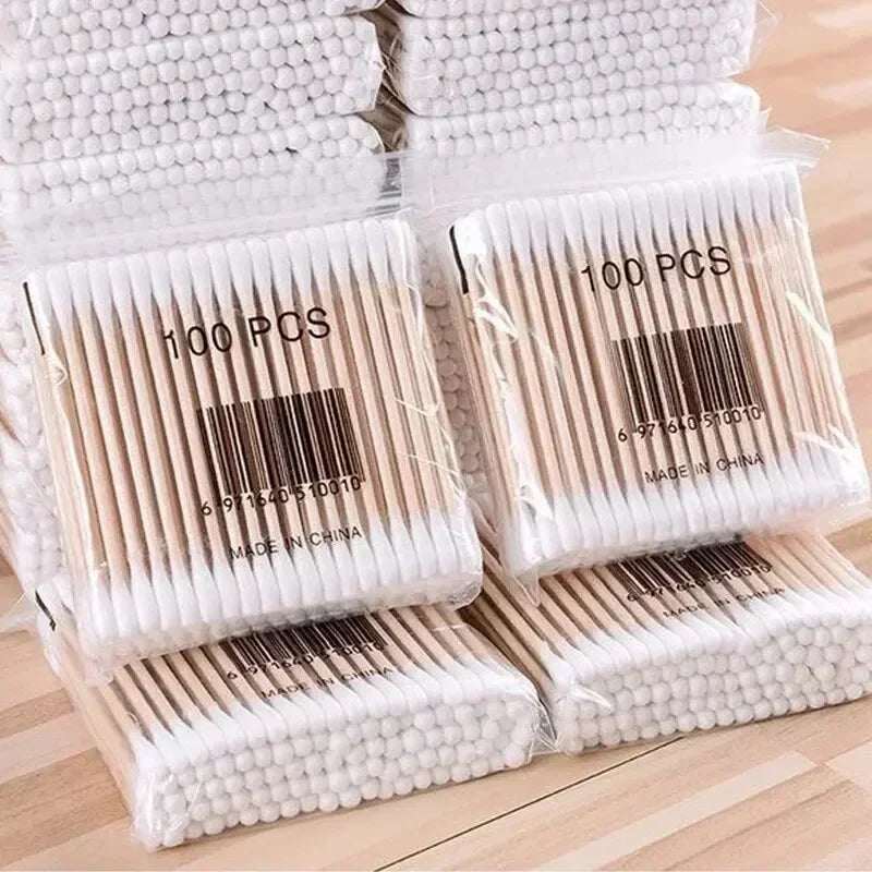 100/300/500/800pcs Double-ended Kapok swabs Nose and Ears Clean makeup kit Lipstick swabs