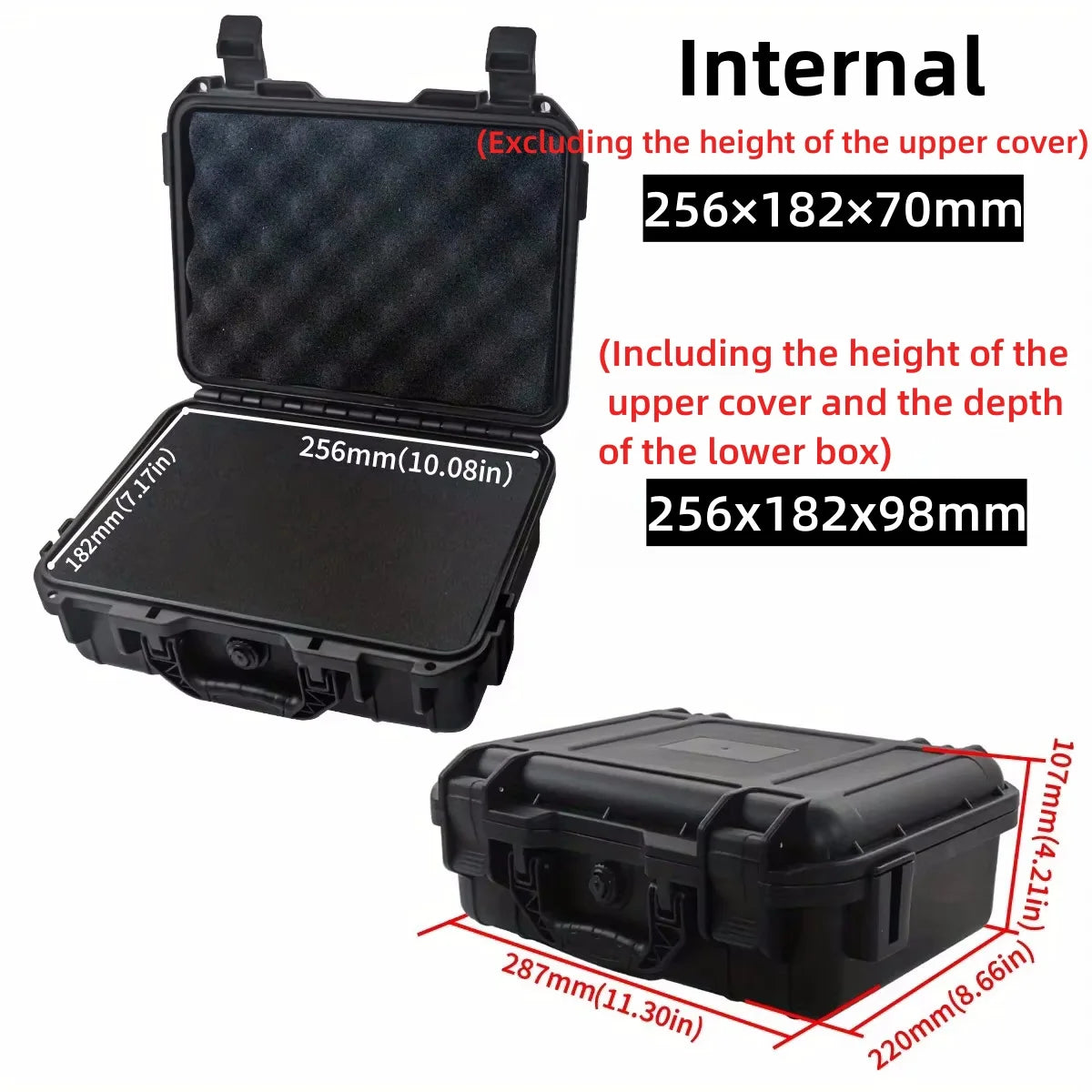 1pc Waterproof Hard Carry Case Bag Tool Case With Pre-cut Sponge Storage Box Safety Protector Organizer Hardware Toolbox