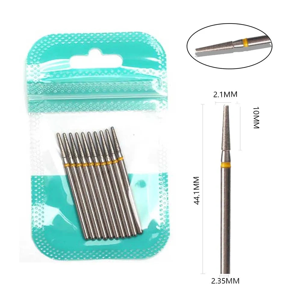 10pcs Diamond Milling Cutter Nail Drill Bits Set For Manicure Accessory Pedicure Eletric Machine Nail Bit Brush Burr Tools