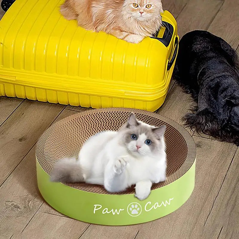 Cat Claw Board Corrugated Claw Scratch Pad Round Scratching Board Rest Recycled Lounge Bed Long-Lasting Pet Supplies For Cats &