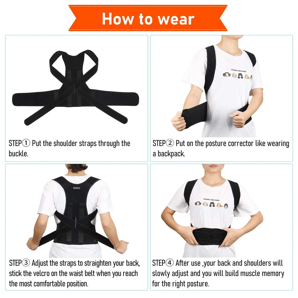 1PC Back Brace Posture Corrector for Women & Men,Back Straightener,Scoliosis and Hunchback Correction,Adjustable Posture Trainer