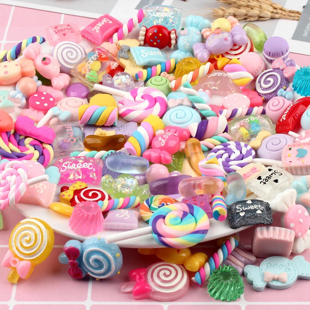 30pcs Random Candy Slime Charms Cute Set Mixed Resin Sweets Flatback Slime Making Supplies for DIY Craft Making and Ornamen DIY