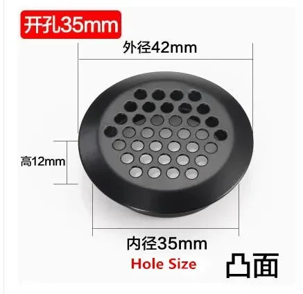 10pcs Round cabinet Air duct Vent Dia.19mm-53mm Steel Louver Mesh Hole plug decoration cover Wardrobe grille ventilation systems