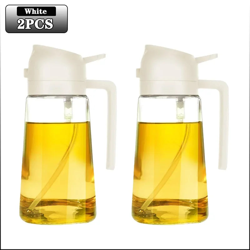 2in1 500ml Glass Spray Oil Sprayer Bottle Spray Oil Dispenser Oil Jar Cruet BBQ Kitchen Baking Roasting Picnic Kitchen Tool