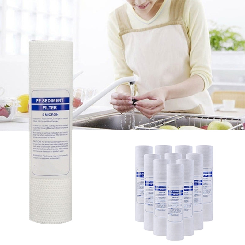 10 Pieces Sediment Water Purifier Front Filter Cartridge Replacement Polypropylene Sediment Filters PP Cotton Filters 517C