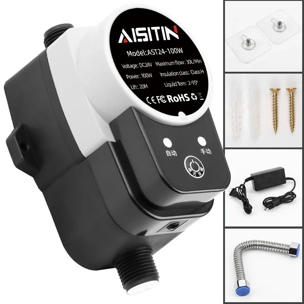 AISITIN Booster Pump Brushless Water Pump 16m 24v  IP56 Pome Automatic Pressure Controller Home Boost Water Heater