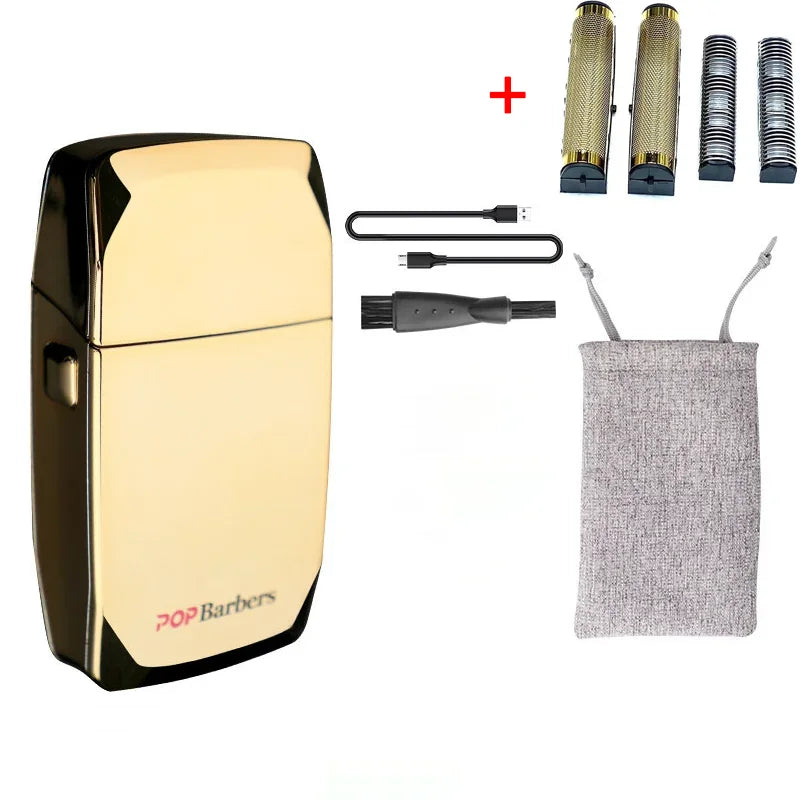 9000RPM Professional Pop Barbers P600 Oil Head Electric Hair Clippers Golden Oil Gradient Push Electric Shaver Hair Trimmer