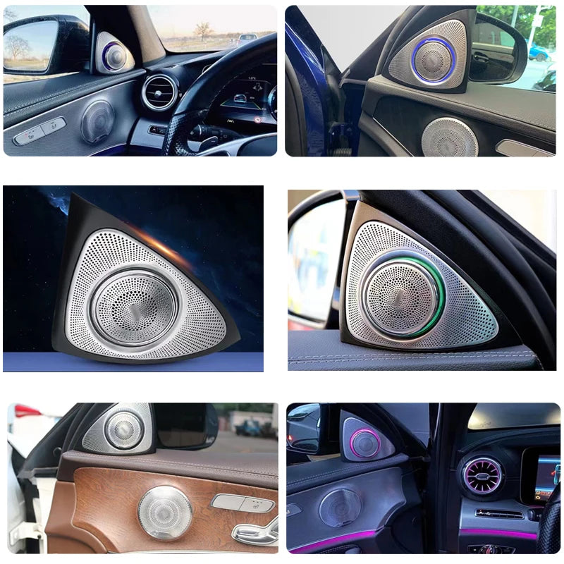 Car Ambient Light  For Mercedes-Benz C-Class E-Class S-Class GLC 64 Colors 3D Rotating Tweeter Luminous Speaker Car Accessories