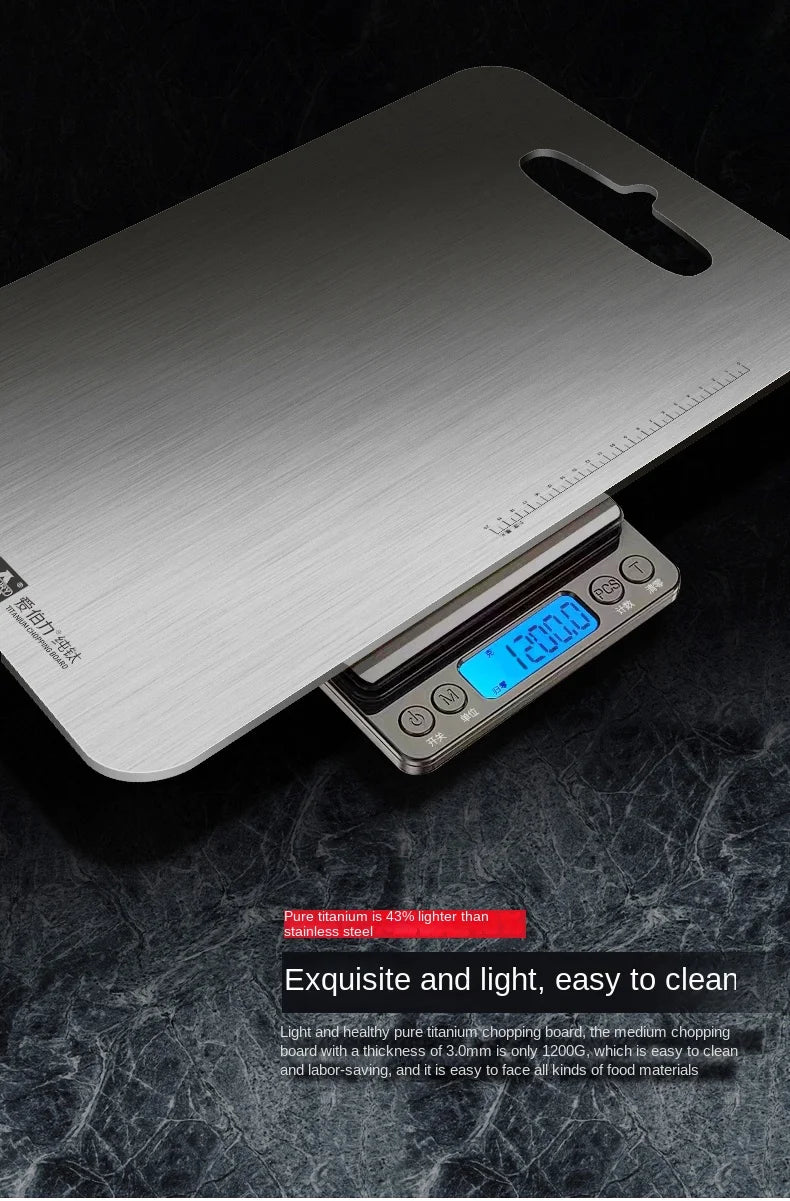 3.0mm thickened pure titanium cutting board, household titanium alloy rolling surface and cutting board, vegetable cutting board