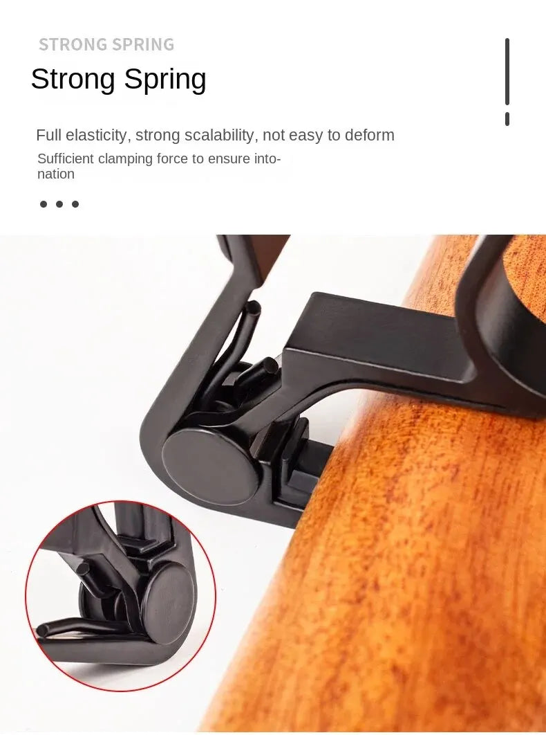 7pcs Guitar Capo for Acoustic And Electric Guitars With 5 Picks for Free And 1 Holder,Black; Silver