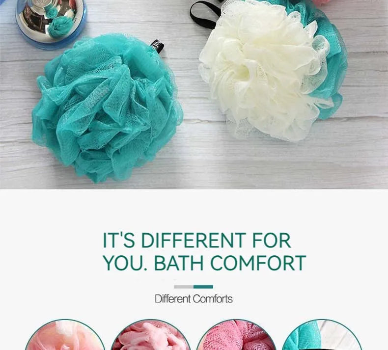 3 PCS Large Bath Balls Color Blocking PE Bath Flower Soft Scrubbing Bubble Net Two Color Bath Flower