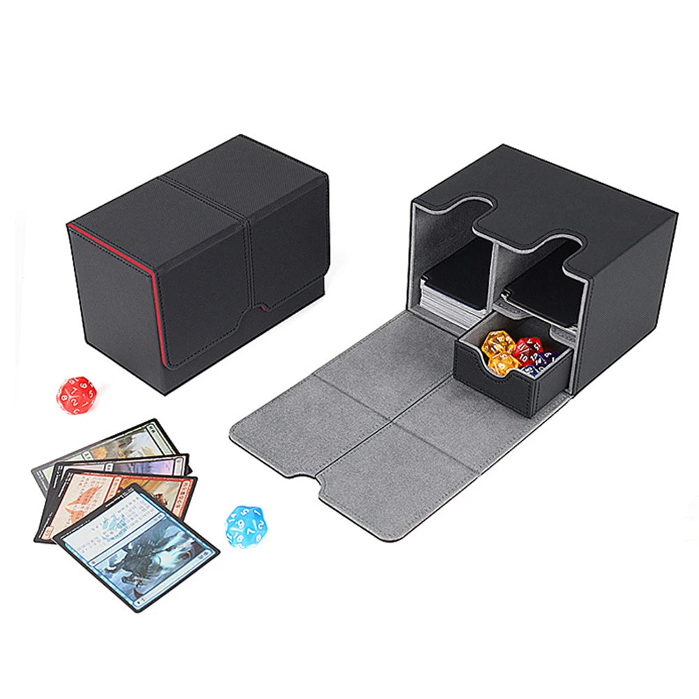 Card Case Card Box Magic TCG Mid Large Deck Case Solid Color Storage Box Top Side-Loading  Toy Game Collection Cards