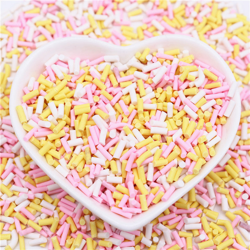 Candy Polymer Clay Slices 1mm Thin Sprinkles Long Cylindrical Hot Clay for Slime Supplies DIY Crafts Tiny Plastic Klei Accessory