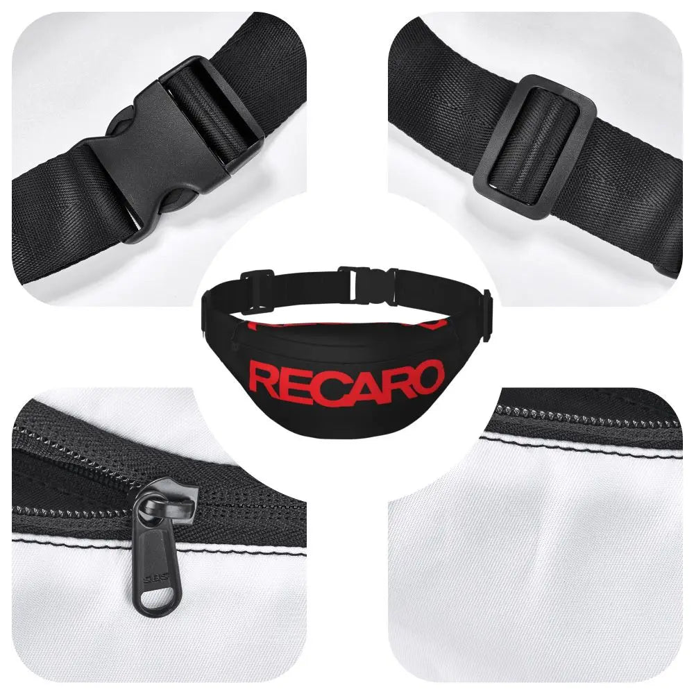 Casual Recaro Houndstooth Fanny Pack for Traveling Women Men Sling Crossbody Waist Bag Phone Money Pouch