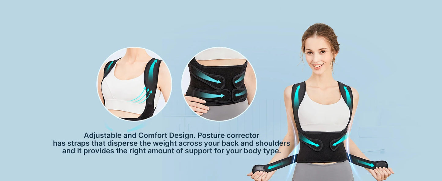 Back Brace Posture Corrector for Women & Men, Back Straightener Posture Corrector, Scoliosis and Hunchback Correction,Back Pain