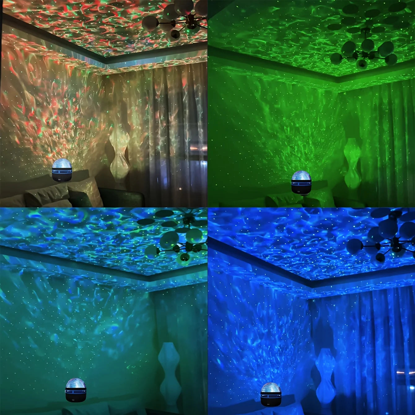 1pc Starry Projector Light With 7 Color Patterns & Remote Control, Polar Projector Night Light For Bedroom Atmosphere