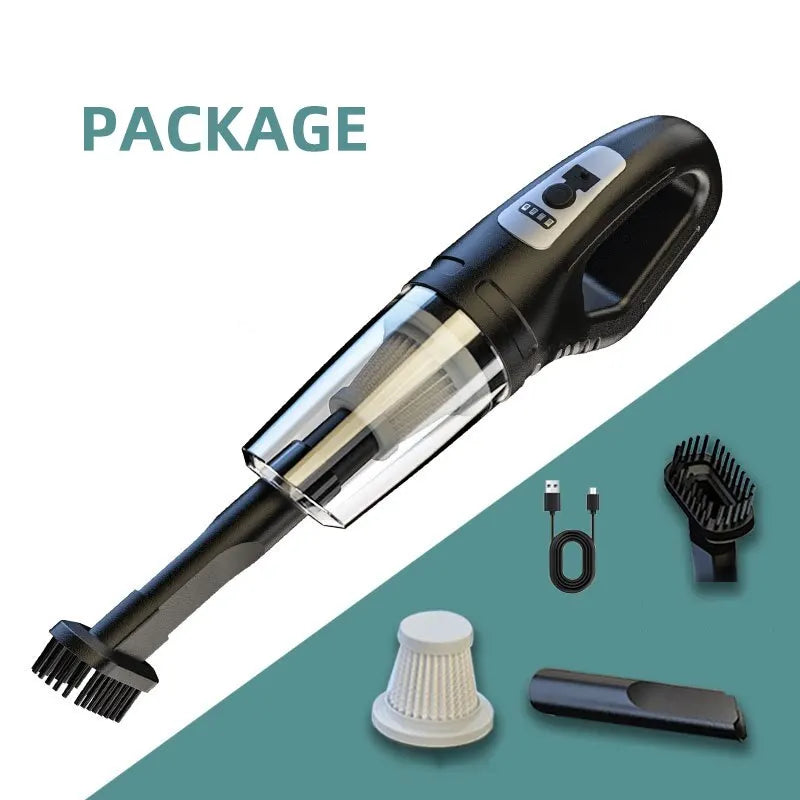 1 Set Car Mounted Vacuum Cleaner Handheld Powerful Suction Rechargeable Car and Home Dual Use Small Wireless Vacuum Cleaner