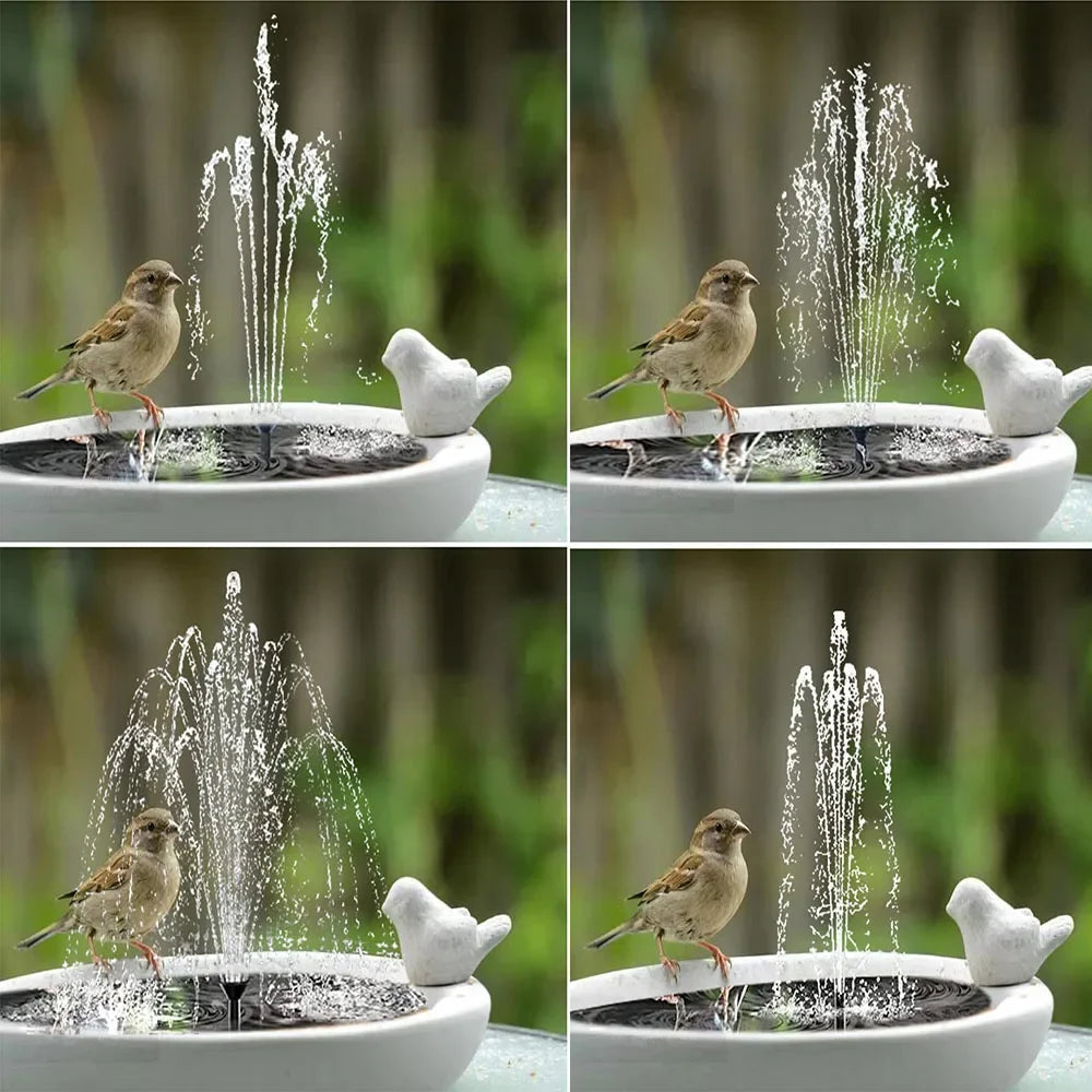 3-Tier Solar Bird Bath Fountain DIY Water Pump Solar Powered Waterfall Feature for Birdbath Garden Pond Pool Outdoor Decoration