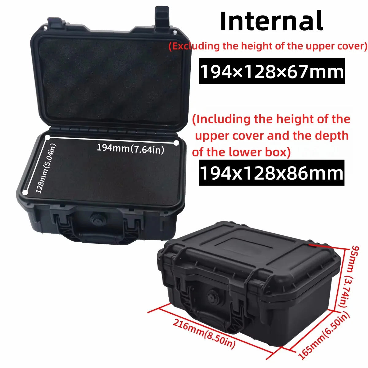 1pc Waterproof Hard Carry Case Bag Tool Case With Pre-cut Sponge Storage Box Safety Protector Organizer Hardware Toolbox