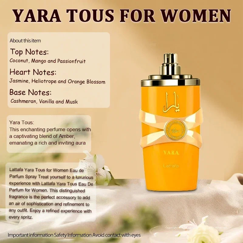 100% Original 3.4oz Yara Amber Vanilla Perfumes Women's Man Lasting Fragrance Spray Perfume Yara Moi Tous Asad Christmas Gift