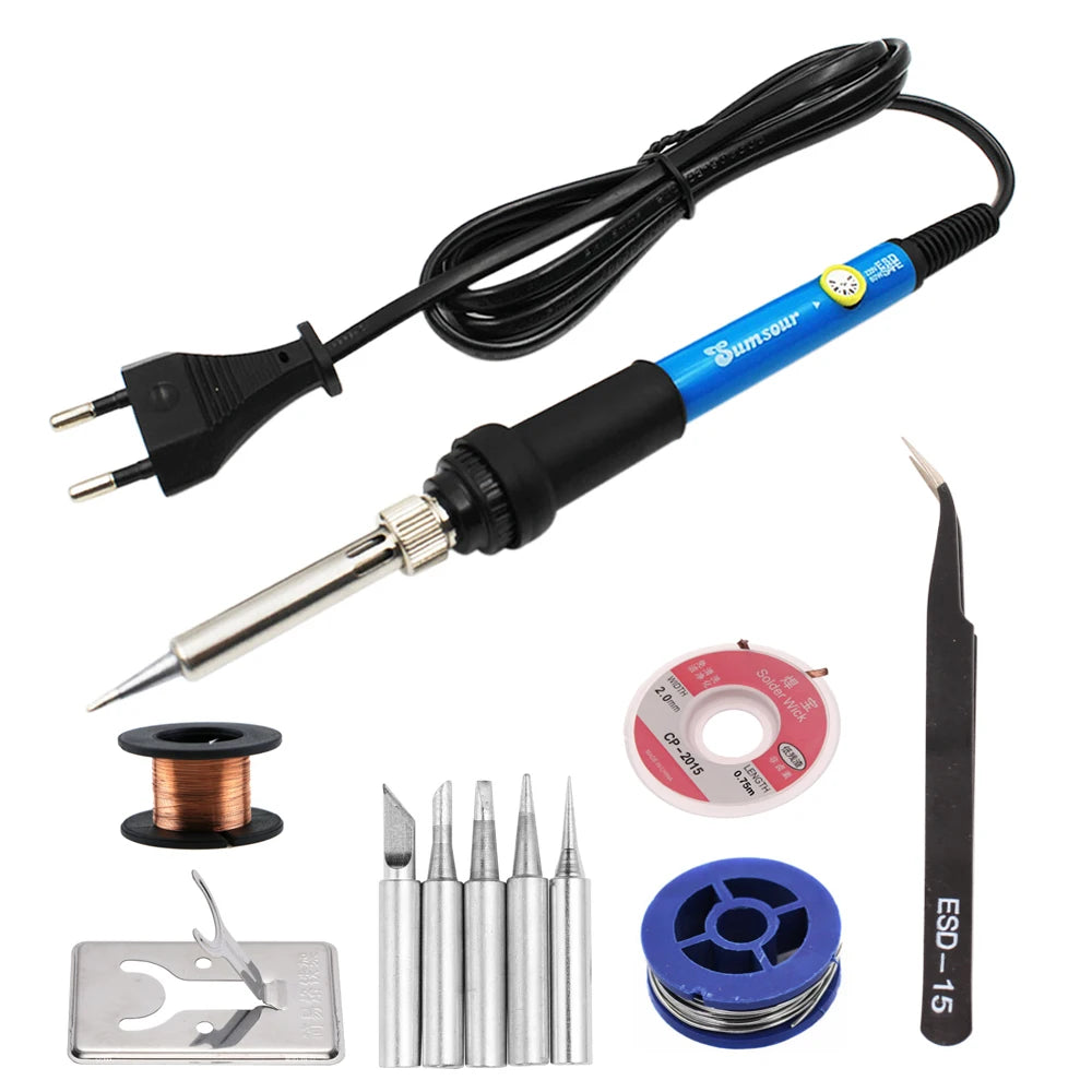 60W/80W Electric Soldering Iron Adjustable Temperature Digital Display Electronic Welding Repair Tools With Solder Tin Iron Tips