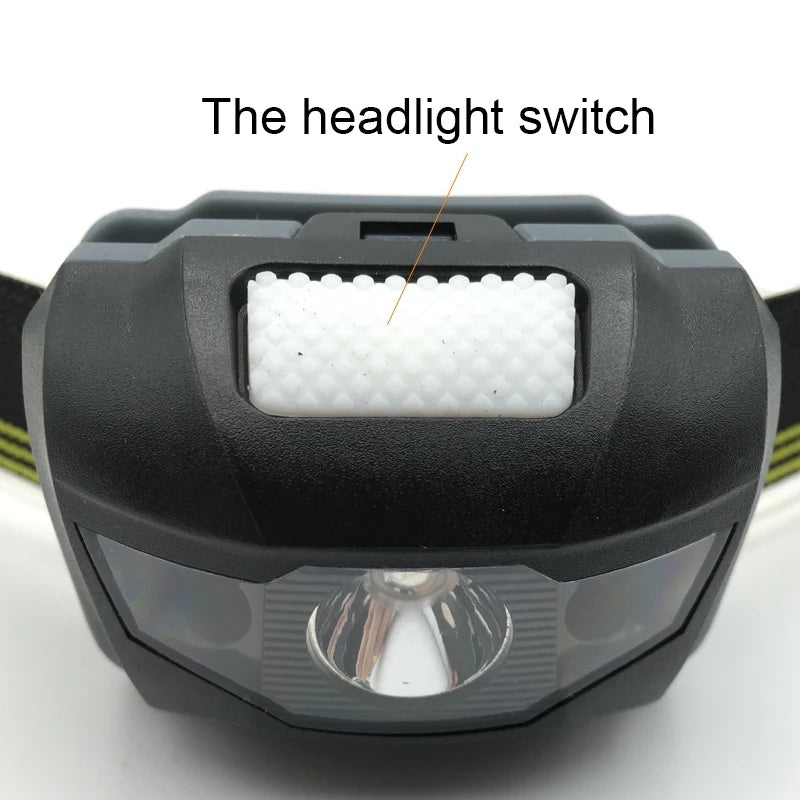 zk20 LED Headlight Head Bike Lamp Light Infrared Ray Mini Waterproof 600Lm 4 Modes R3+2 LED 3xAAA Headlamp With Headband