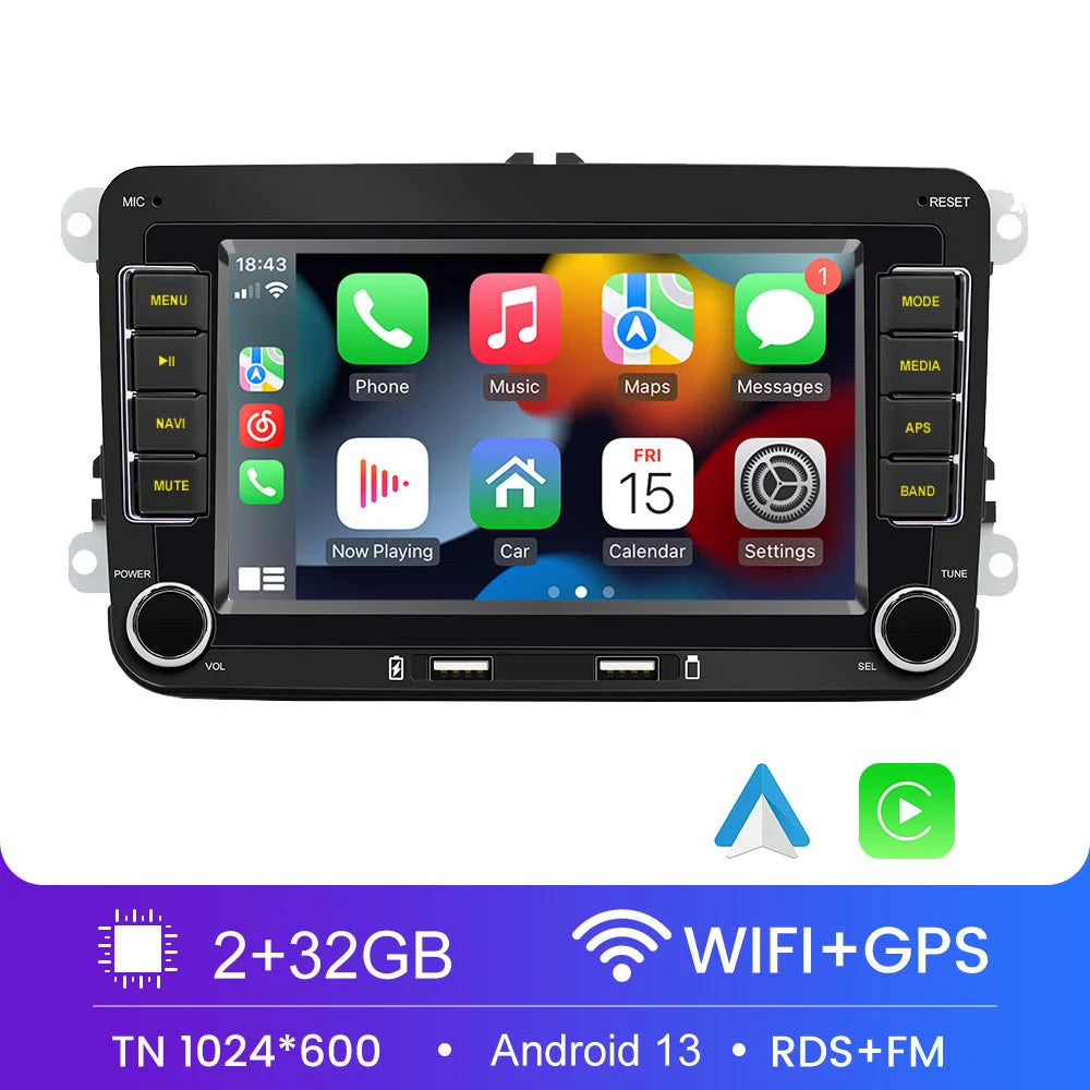 2 Din Car Radio Android11 Car Multimedia Player GPS WiFi Carplay For Volkswagen Skoda Octavia golf 5 6 touran passat polo Jetta