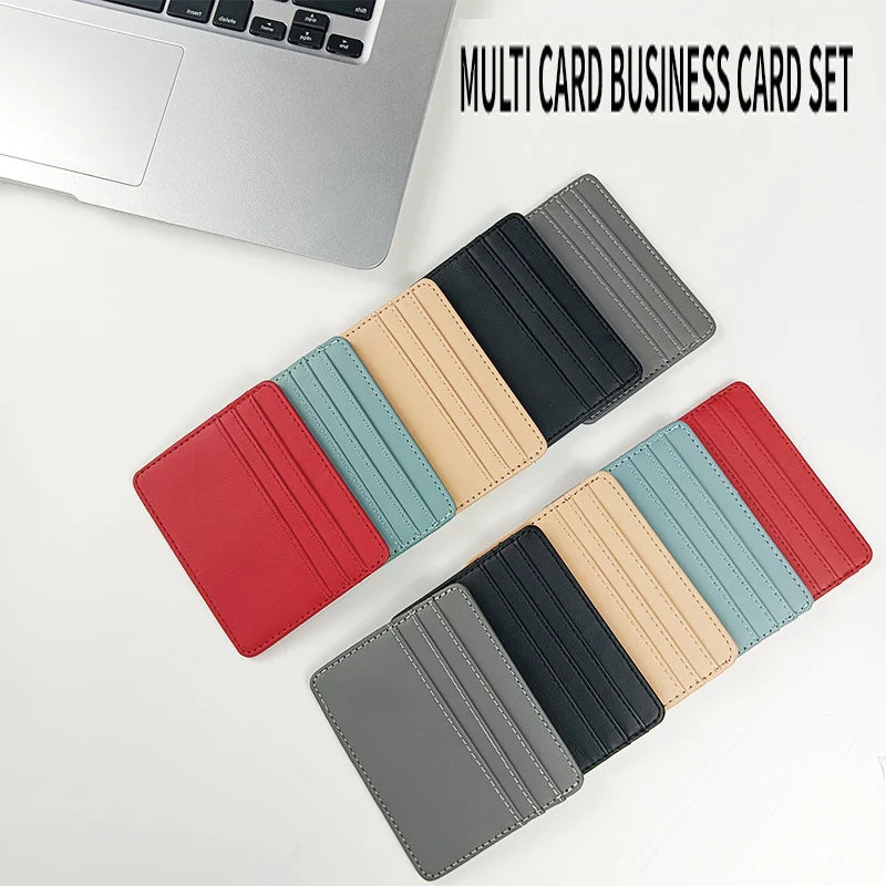 1Pc Pu Leather ID Card Holder Candy Color Bank Credit Card Box Multi Slot Slim Card Case Wallet Women Men Business Card Cover