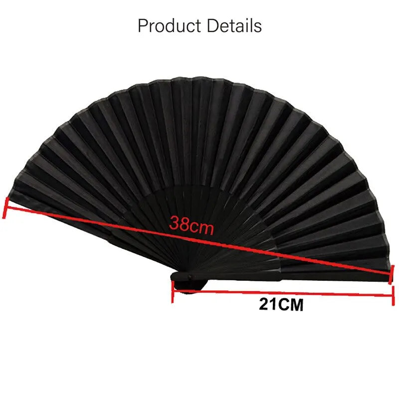 Chinese Style Black Vintage Hand Fan Folding Fans Dance Wedding Party Favor Chinese Dance Party Folding Fans