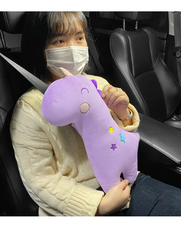 Car Safety Belt Cover Baby Seat Belt Protector Neck Cushion Sleeping Head Support Unicorn Cute Pillow Belt for Children Girl Boy