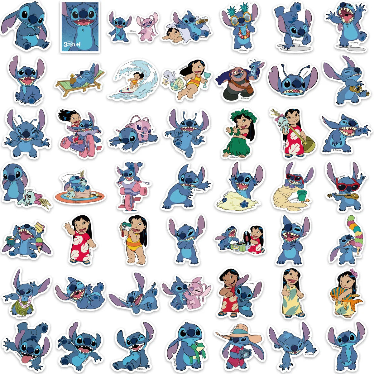 50/100/200Pcs Cute Cartoon Lilo Stitch Stickers Graffiti for Scrapbook Laptop Phone Luggage Skateboard Decals Sticker Toy Gift