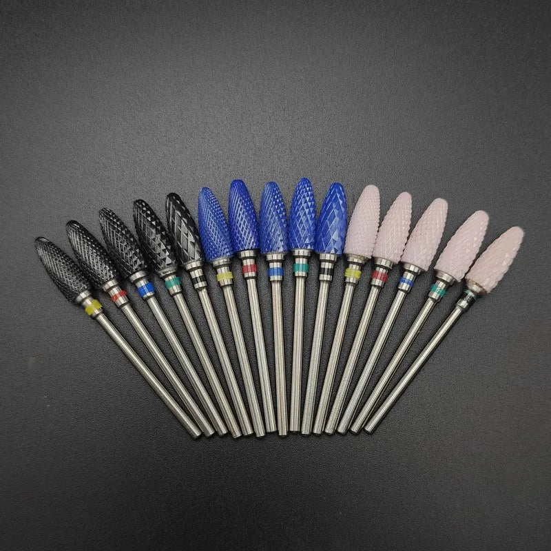 Ceramic Carbide Nail Drill Bit Rotate Burr Milling Nail Cutter Bits Electric Drill Machine For Manicure Pedicure Tools