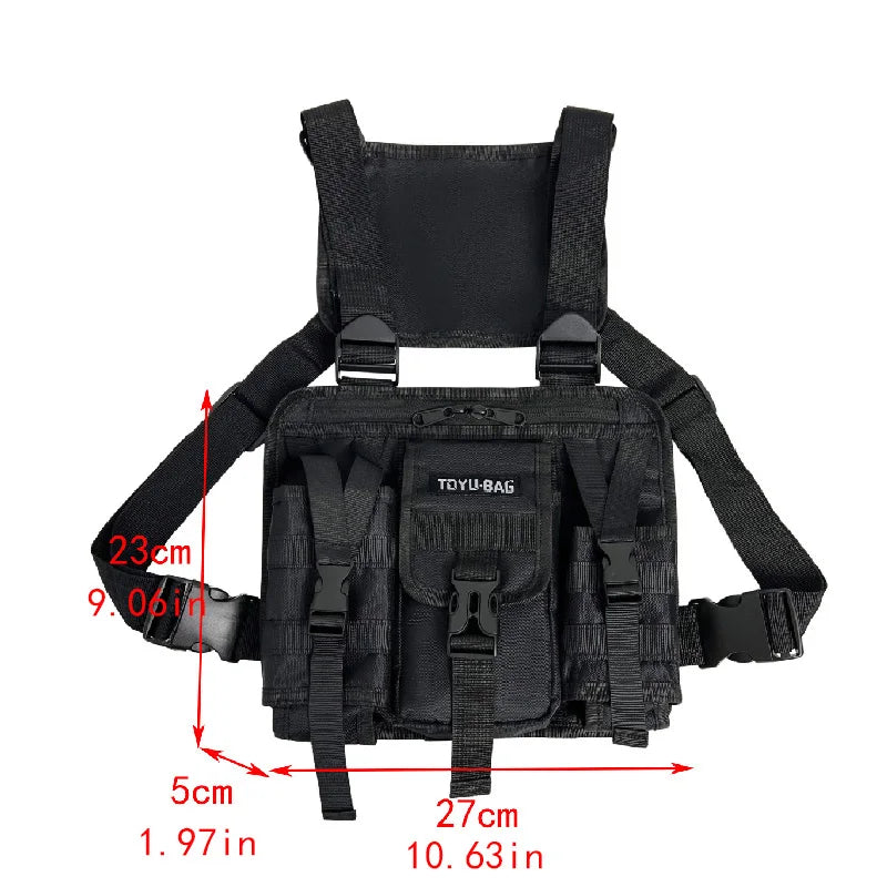 CCRXRQ Hip-hop Streetwear Men Chest Bags 2024 New Fashion Unisex Tactical Vest Backpacks Multi-function Sport Travel Chest Pack