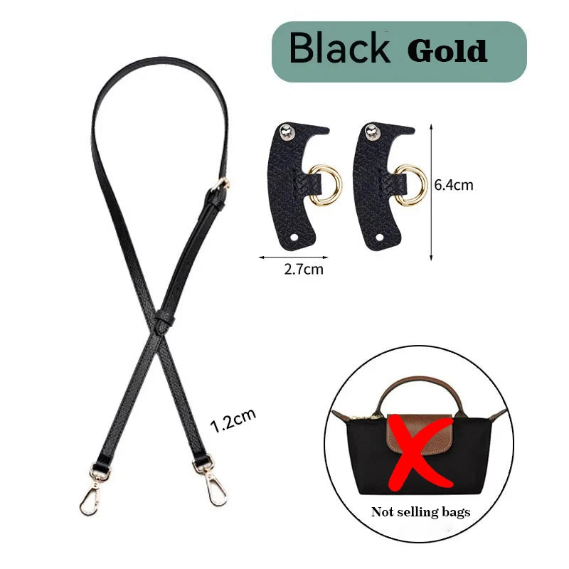 1 Set Bag Strap For Longchamp Mini Punch-free Genuine Leather Shoulder Strap Set Transformation Crossbody Strap Bag Accessories